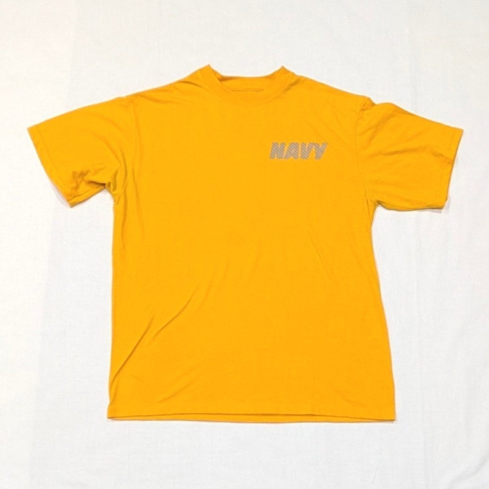 US Navy Originals MJ Soffe PT Shirt Mens Medium Yellow Reflective Made in USA